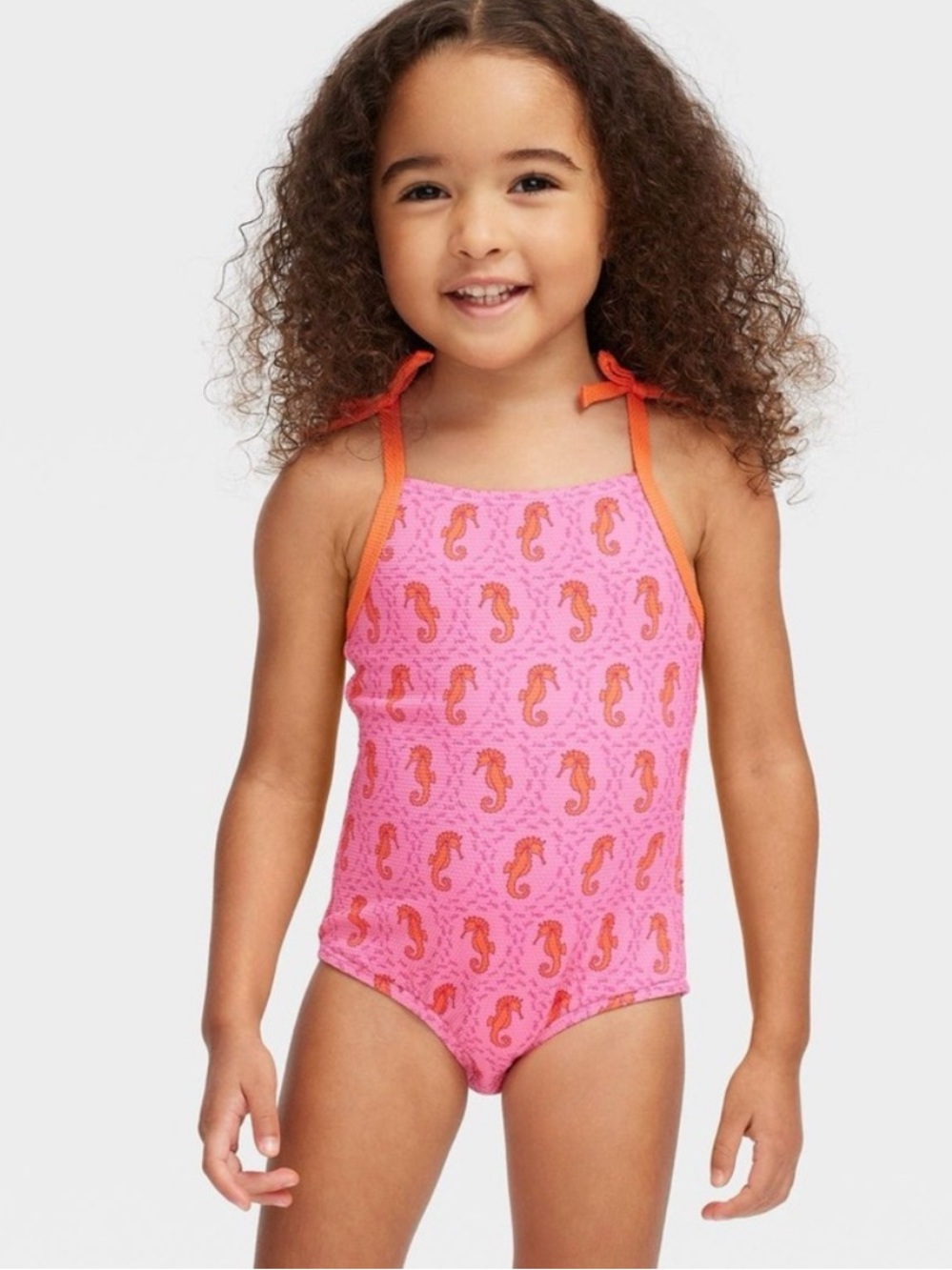 Roller Rabbit Pink One-Piece Swimsuit with Seahorse Print NWOT